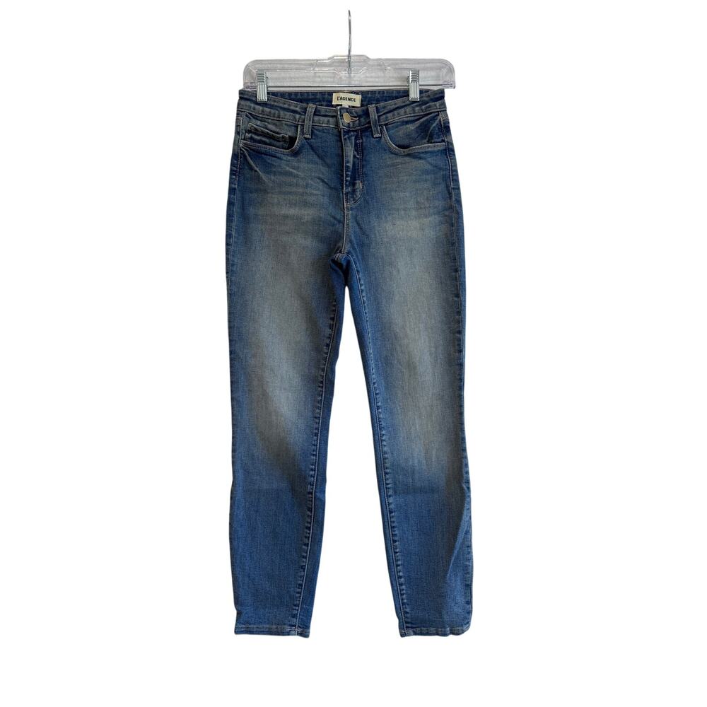L’Agence Skinny Jeans Blue Wash High Rise Stretch Denim Size 25 Classic